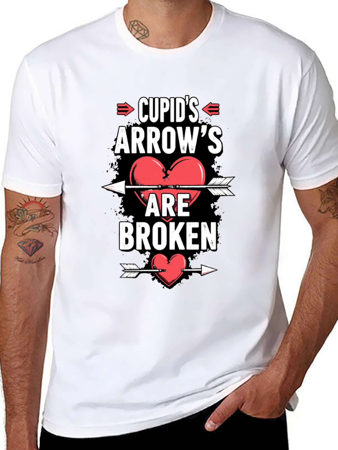 Cupids Arrows Broken Heart Graphic Tee