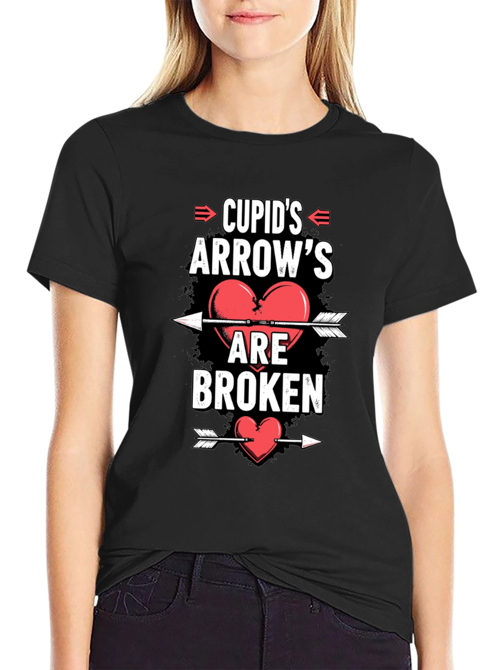 Cupids Arrows Broken Heart Graphic Tee