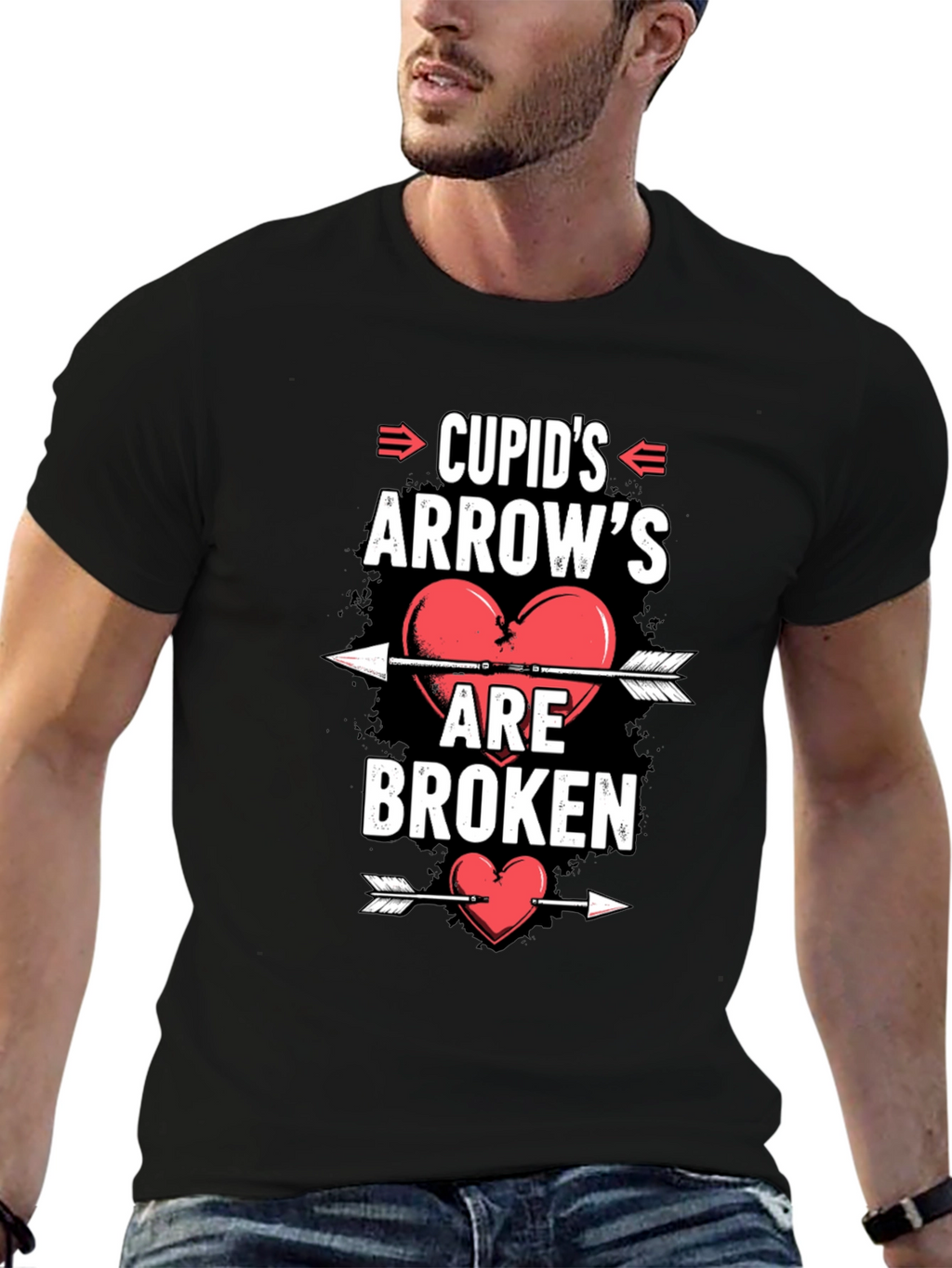 Cupids Arrows Broken Heart Graphic Tee