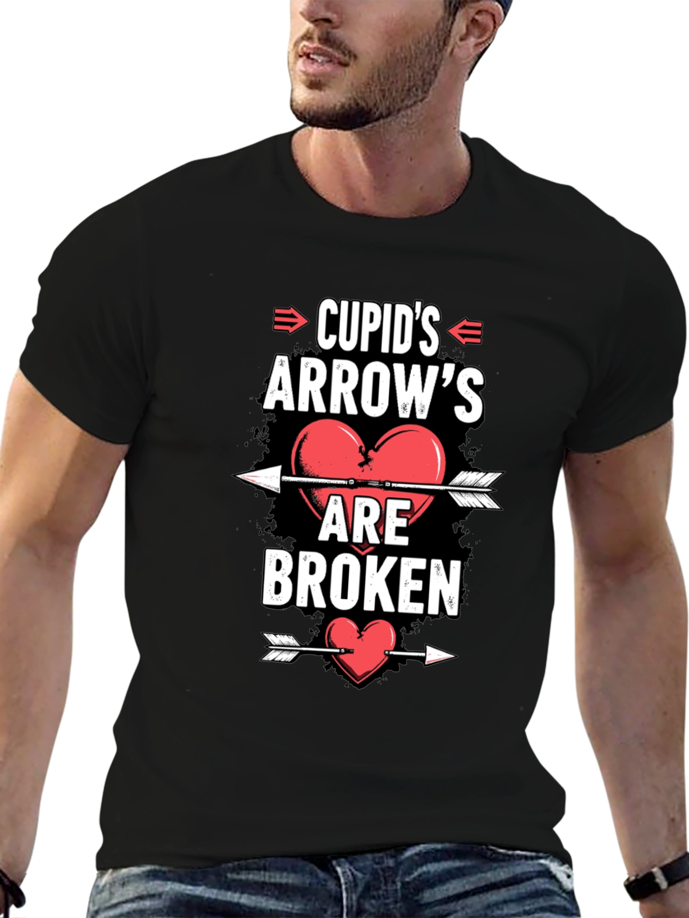 Cupids Arrows Broken Heart Graphic Tee