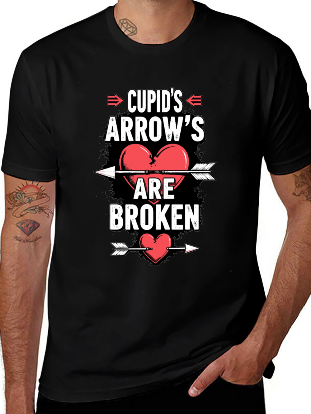 Cupids Arrows Broken Heart Graphic Tee
