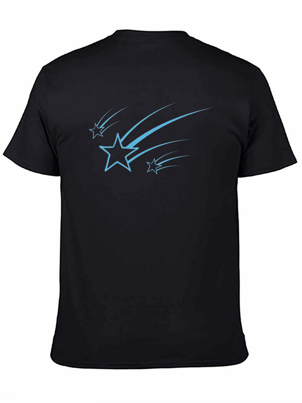 Stylish Black Tee with Starry Design