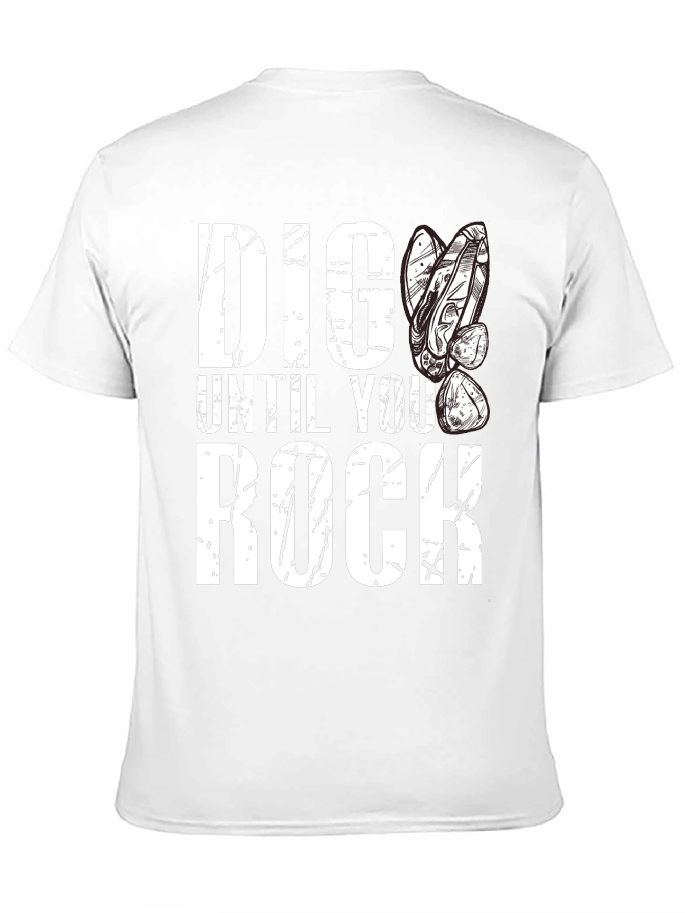 Dig Until You Rock Mens Black T-Shirt