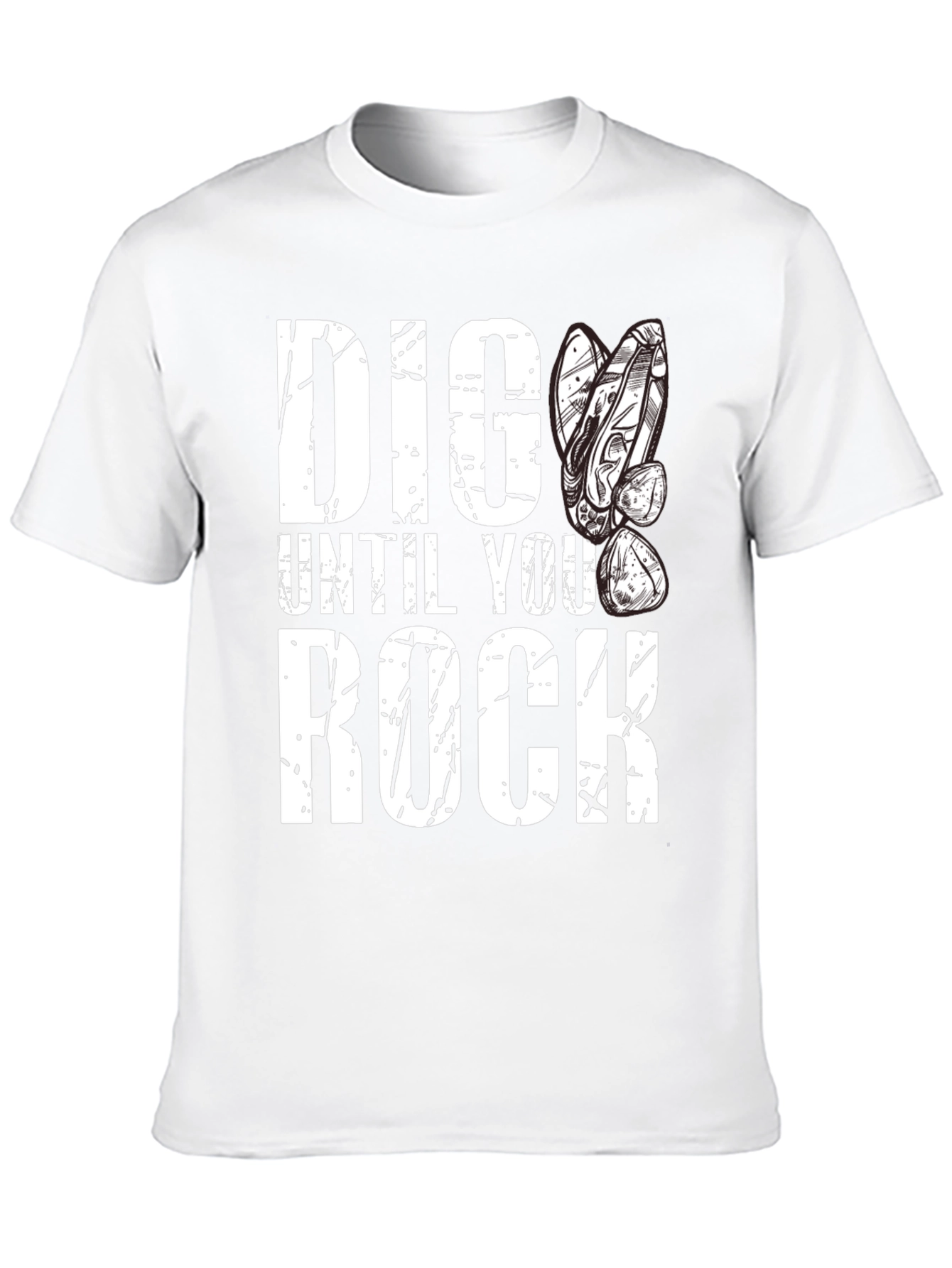 Dig Until You Rock Mens Black T-Shirt