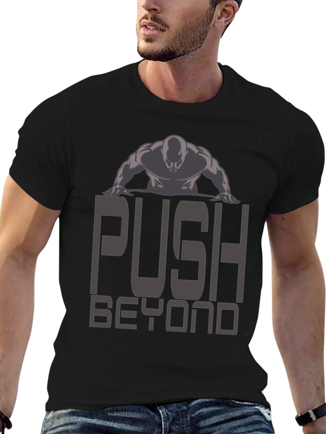 Push Beyond Black Graphic Tee