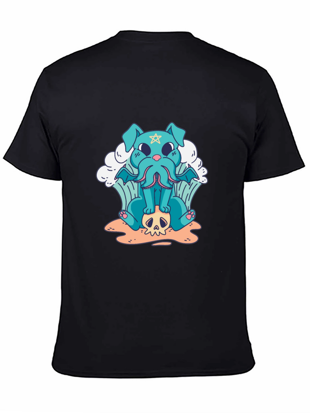 Cthulhu Dog Graphic Black T-Shirt