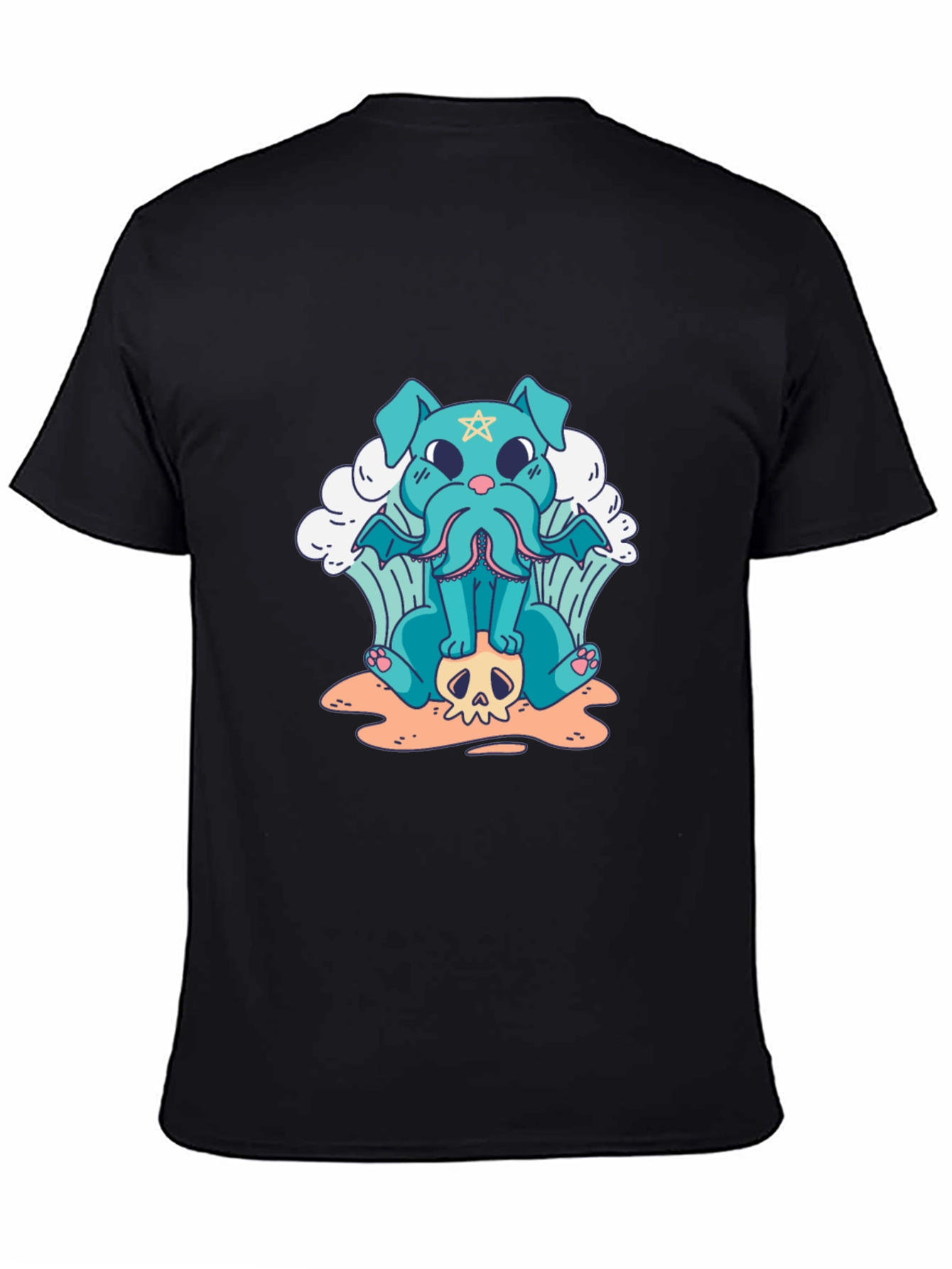 Cthulhu Dog Graphic Black T-Shirt