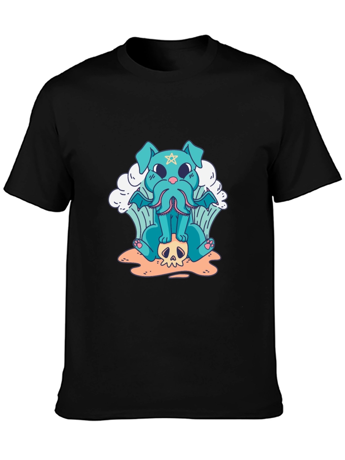 Cthulhu Dog Graphic Black T-Shirt