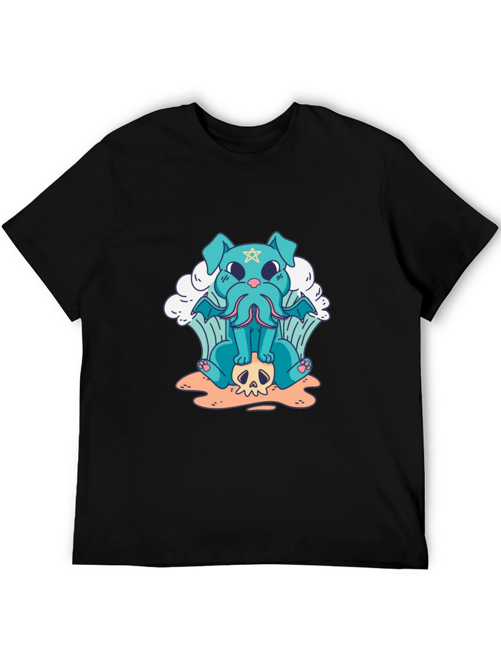 Cthulhu Dog Graphic Black T-Shirt