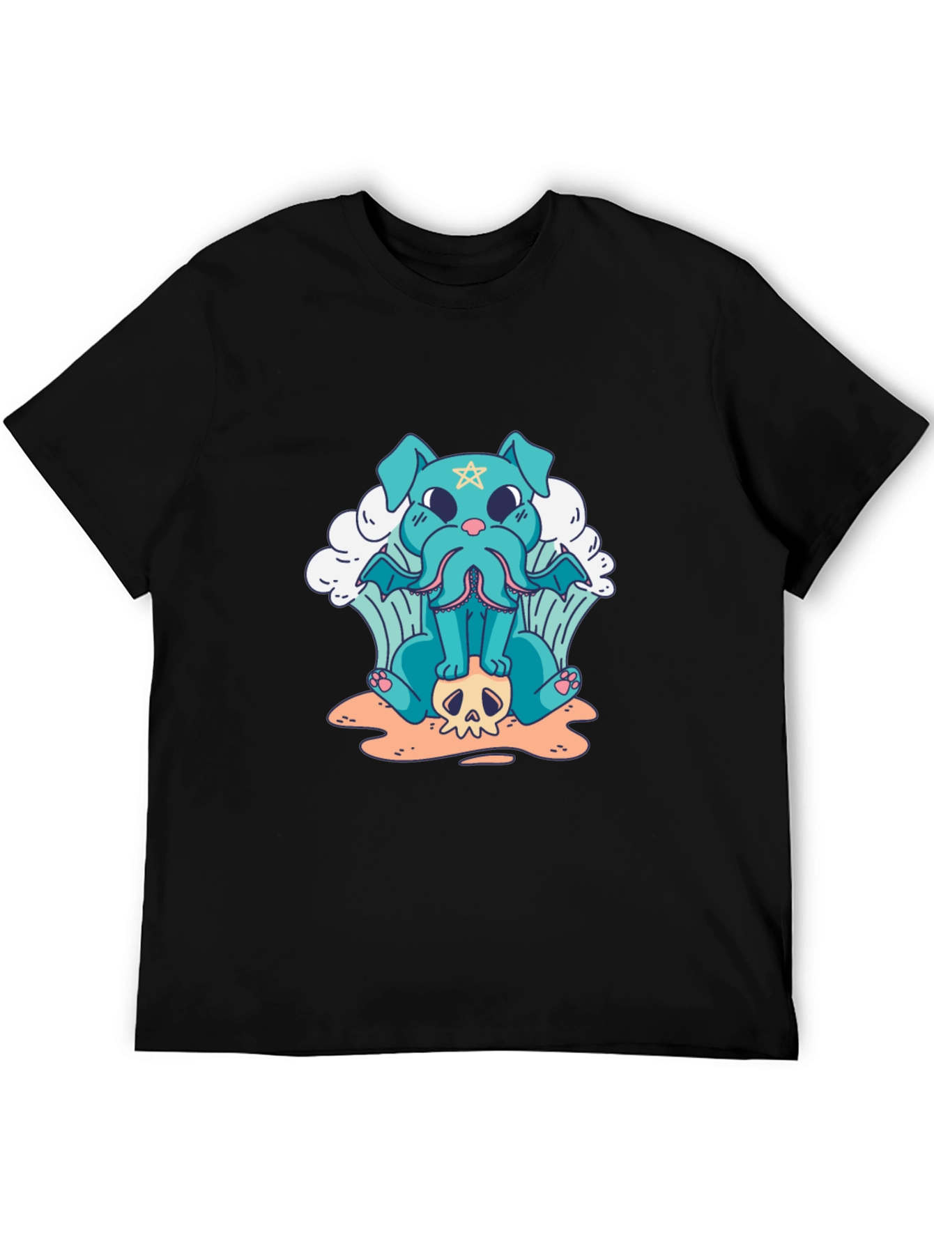 Cthulhu Dog Graphic Black T-Shirt