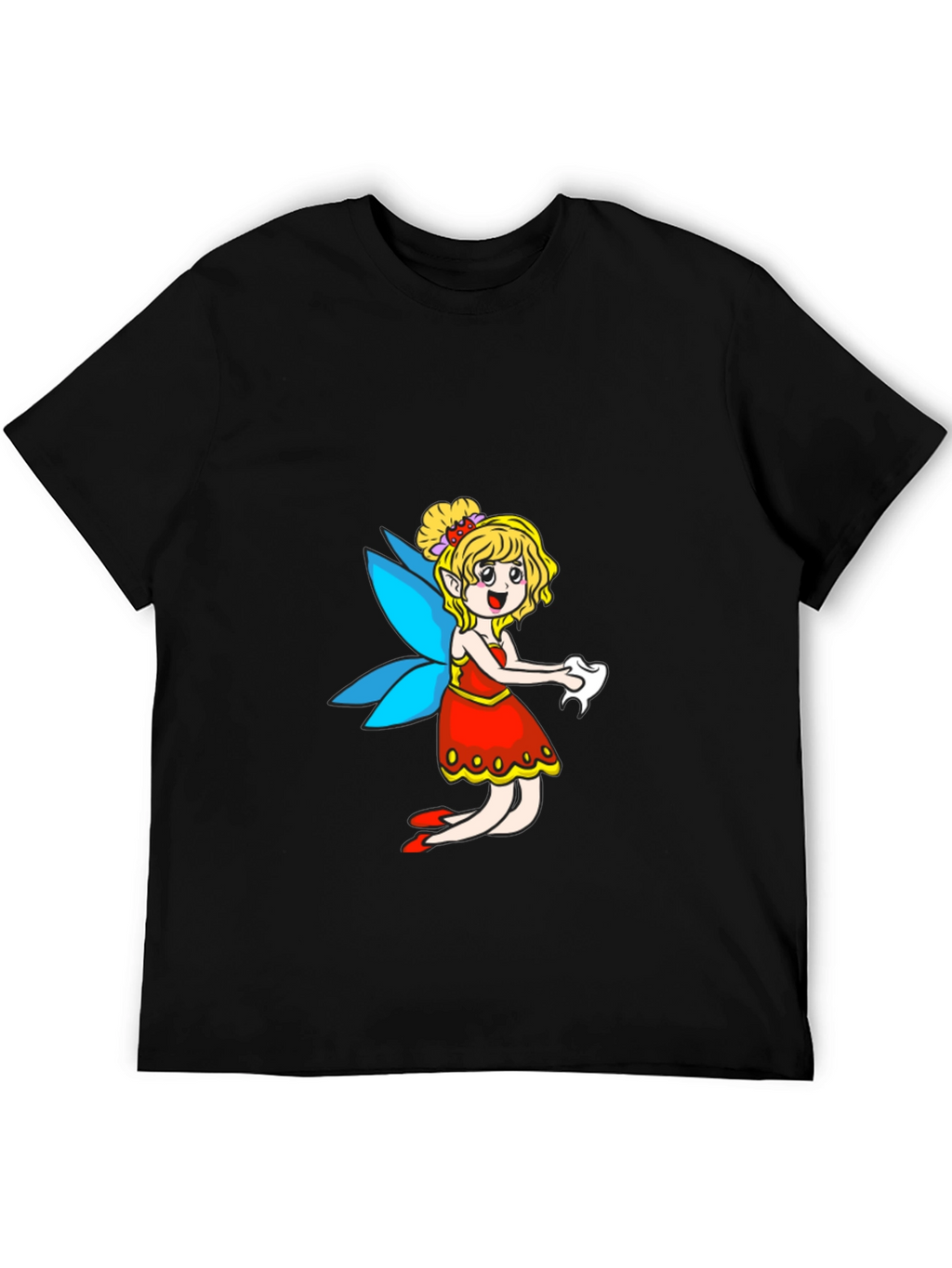 Fairy Cartoon Black T-Shirt