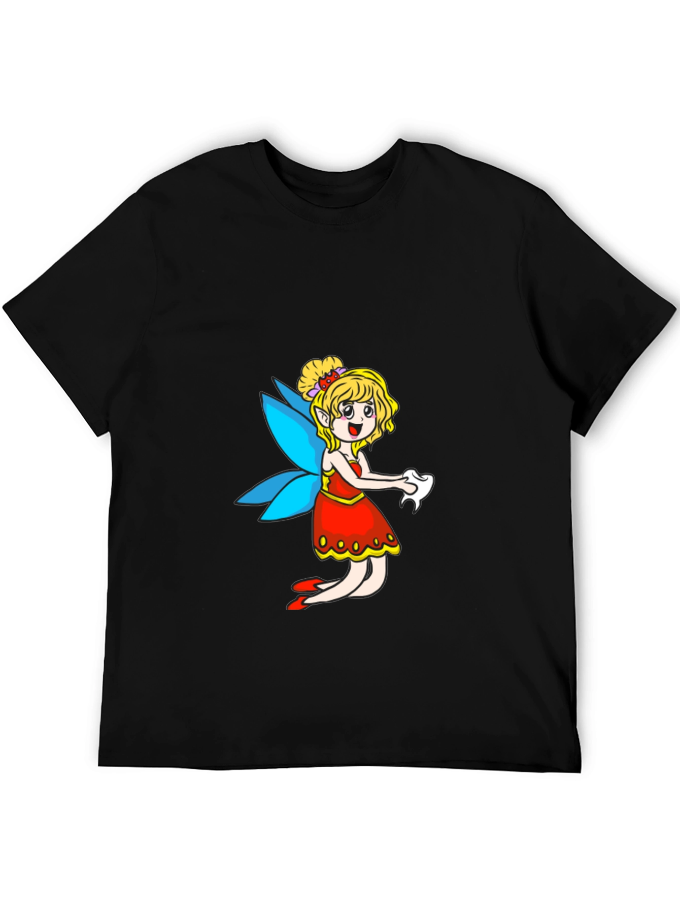Fairy Cartoon Black T-Shirt