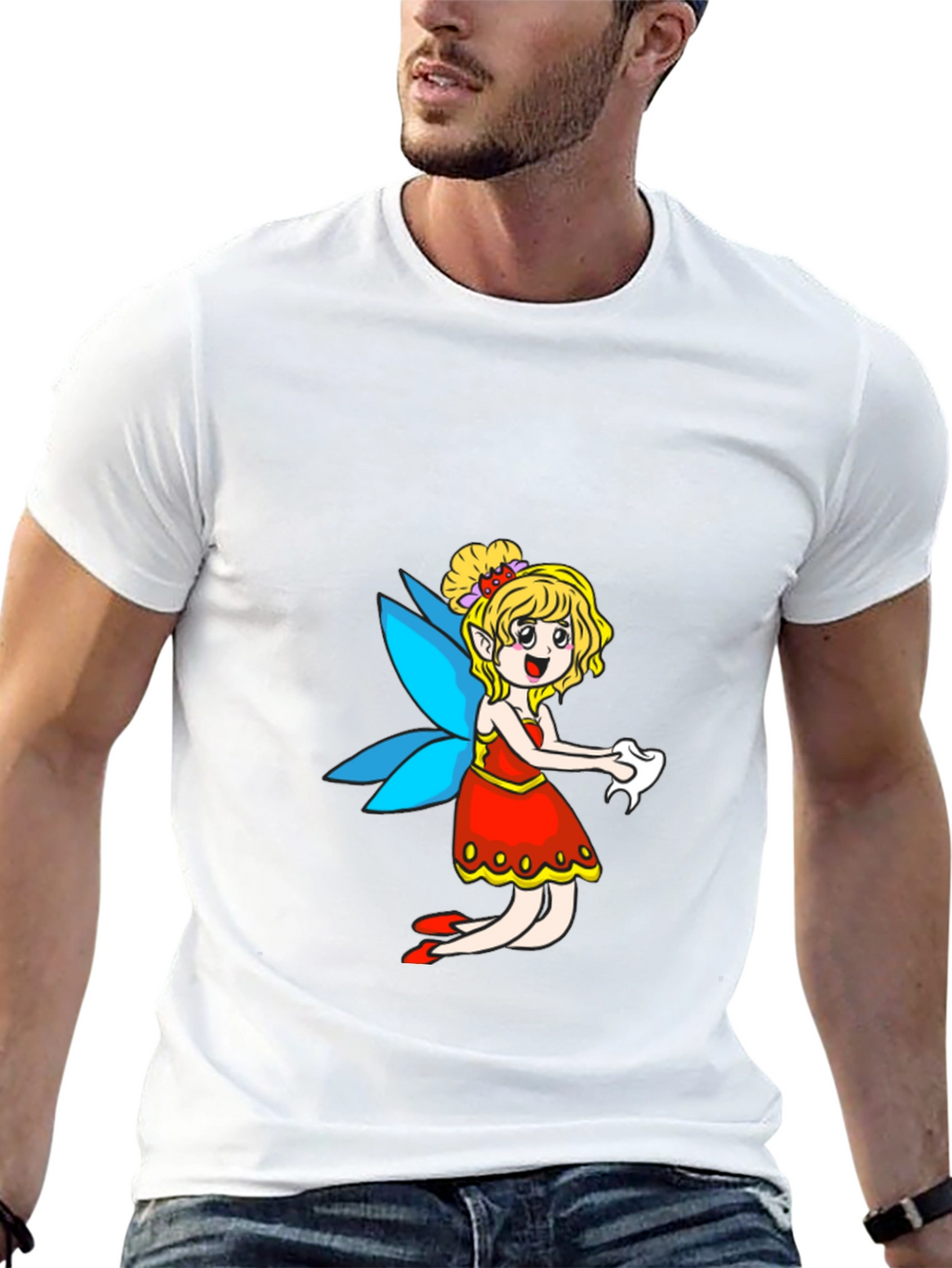 Fairy Cartoon Black T-Shirt