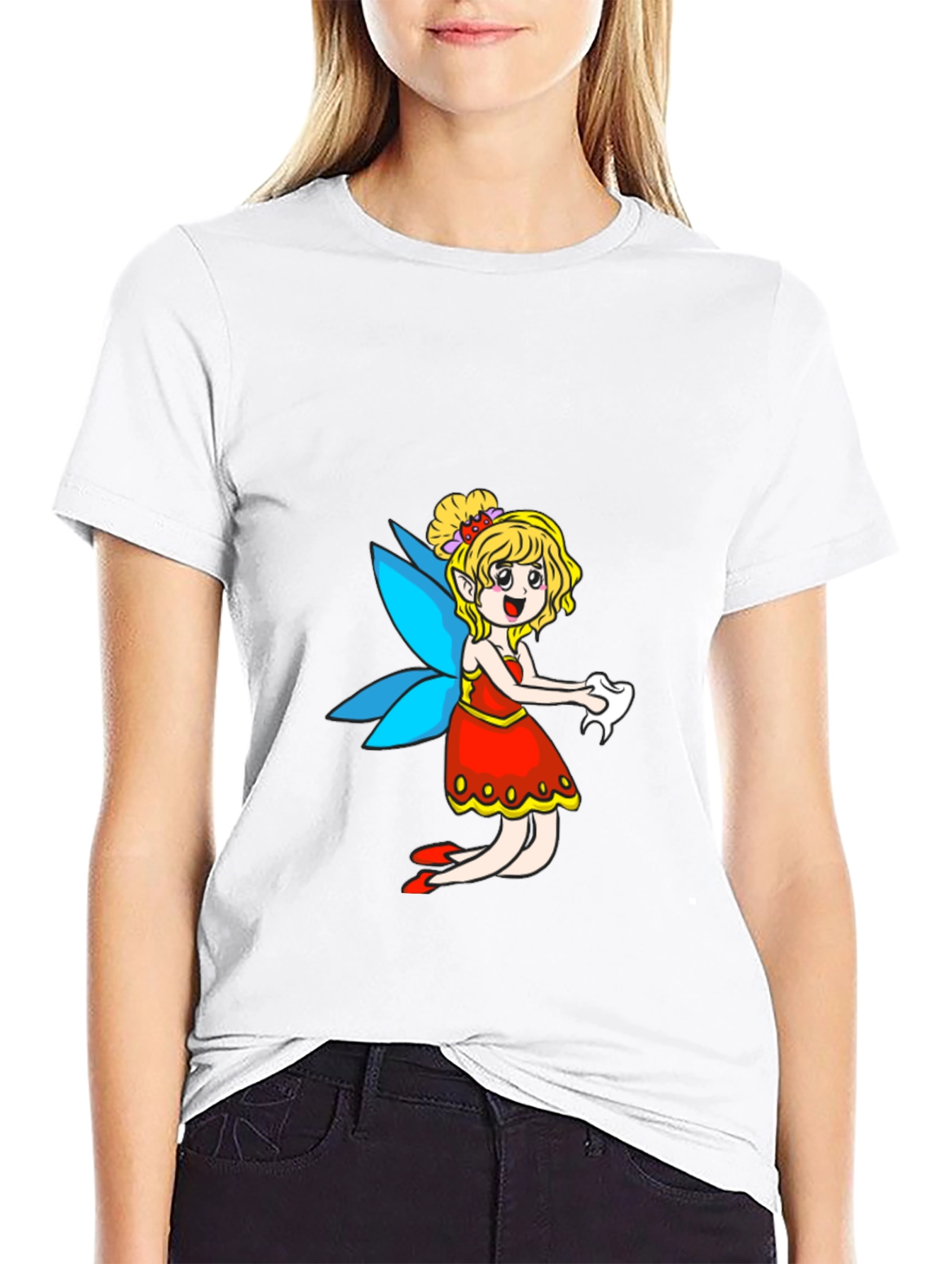 Fairy Cartoon Black T-Shirt