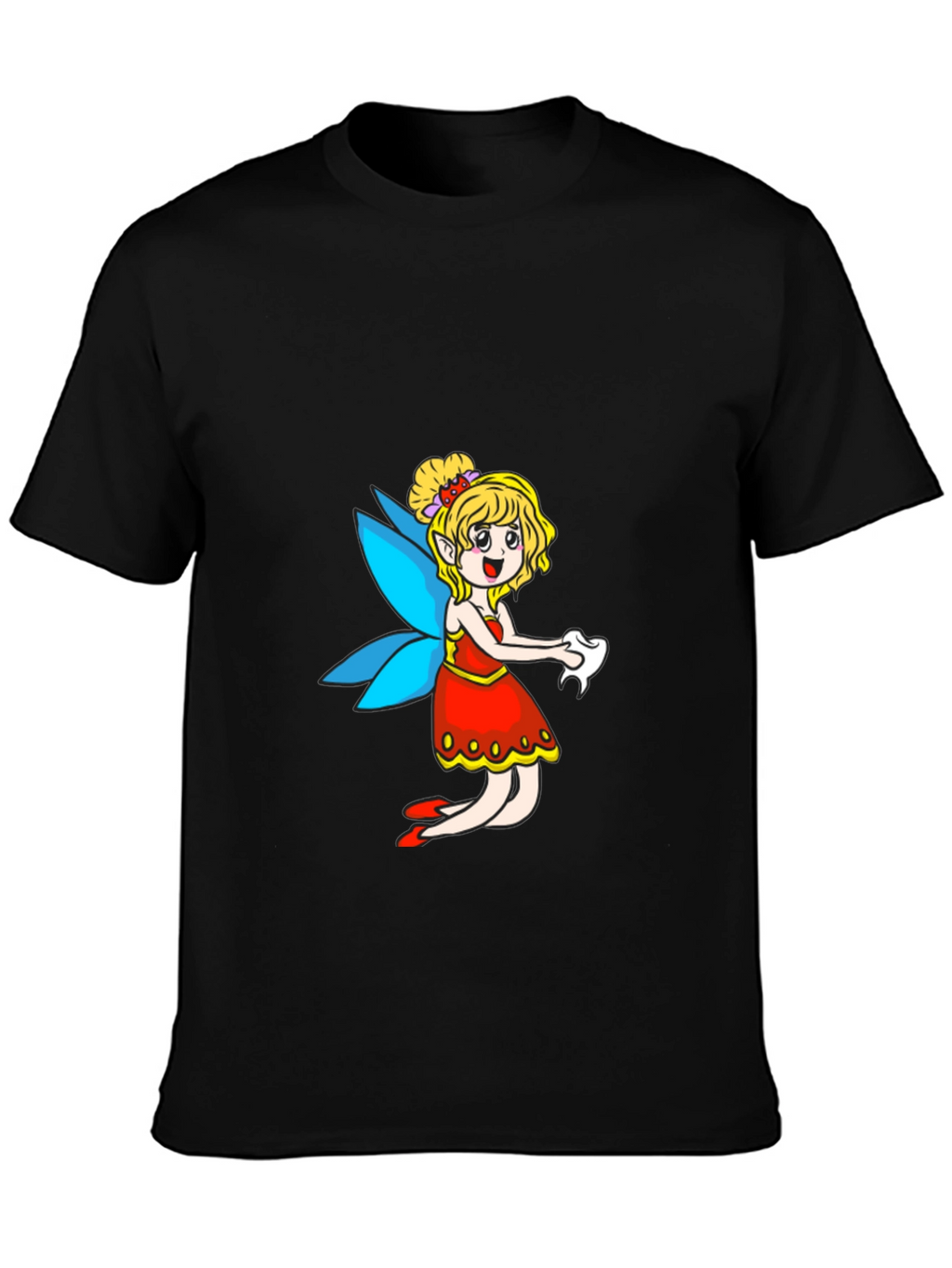 Fairy Cartoon Black T-Shirt