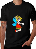 Fairy Cartoon Black T-Shirt