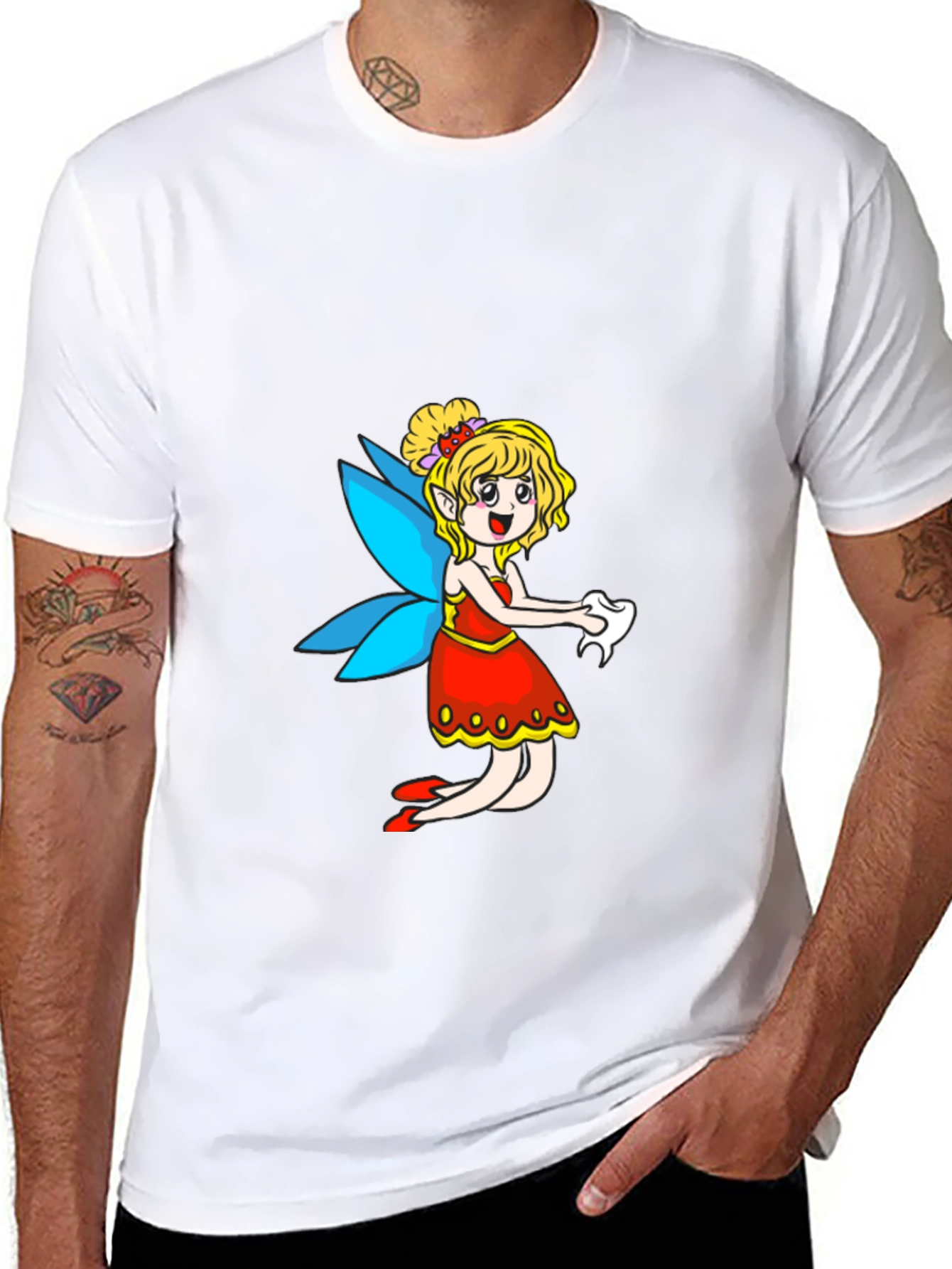 Fairy Cartoon Black T-Shirt