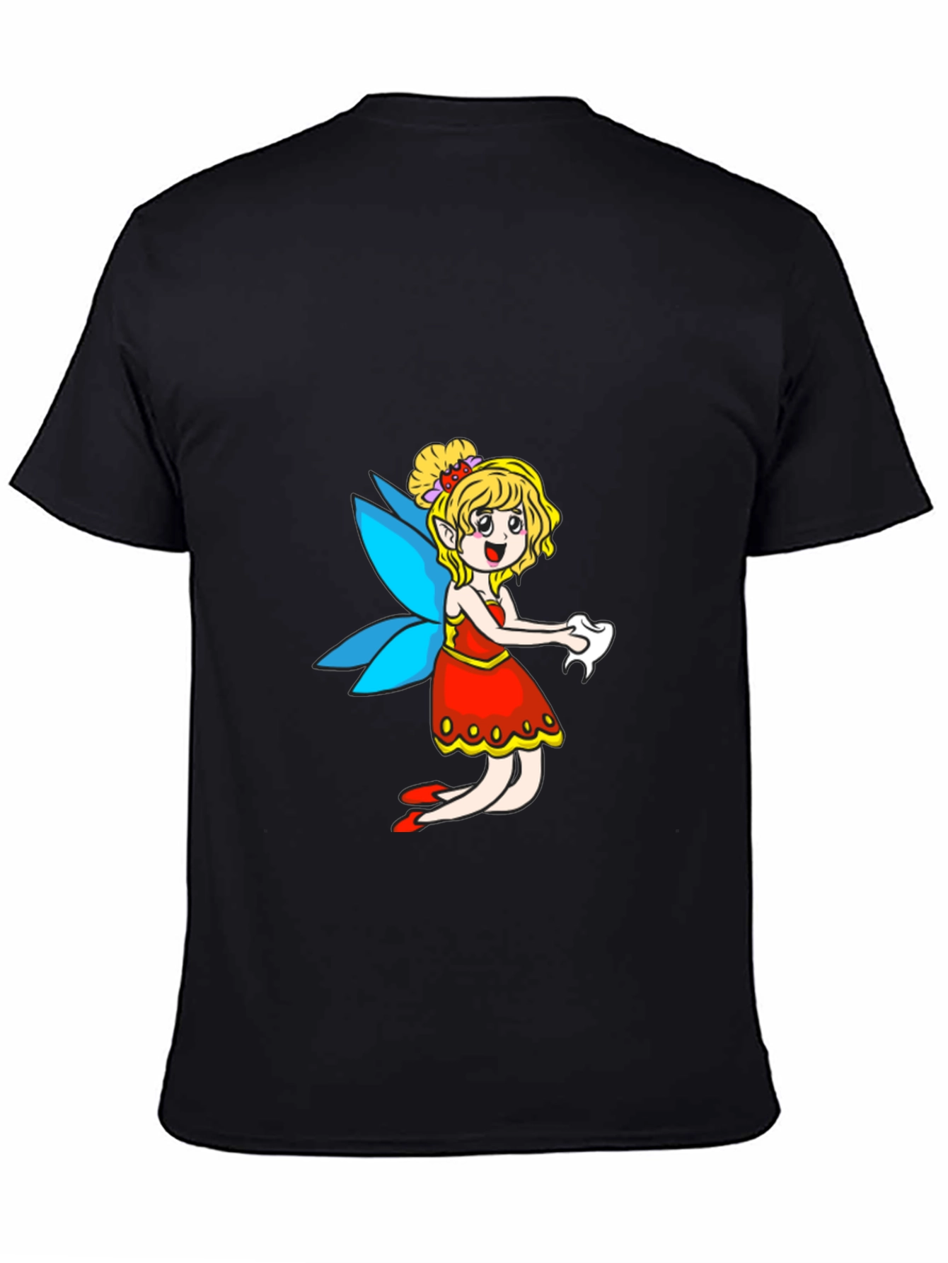 Fairy Cartoon Black T-Shirt