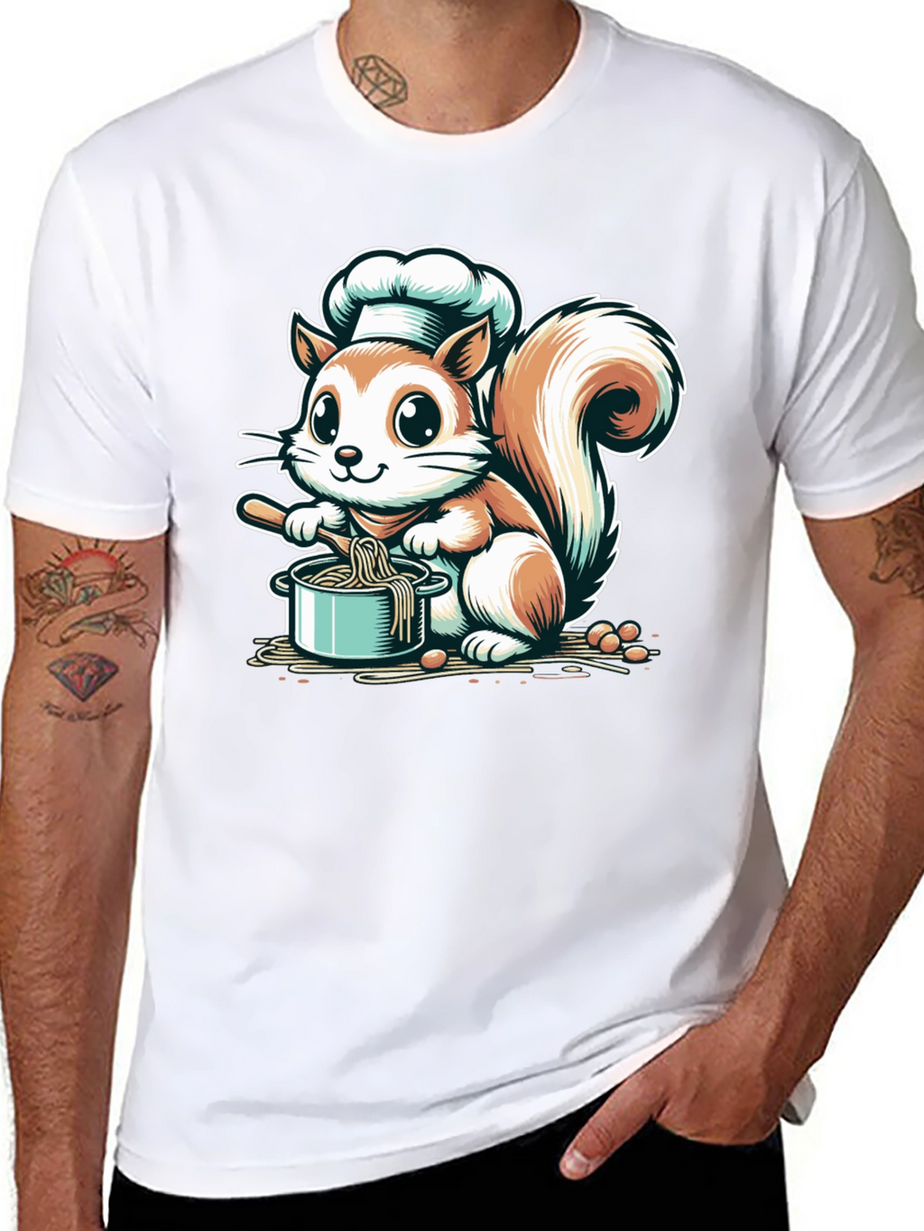 Chef Squirrel Graphic Tee - Cute Cooking T-Shirt