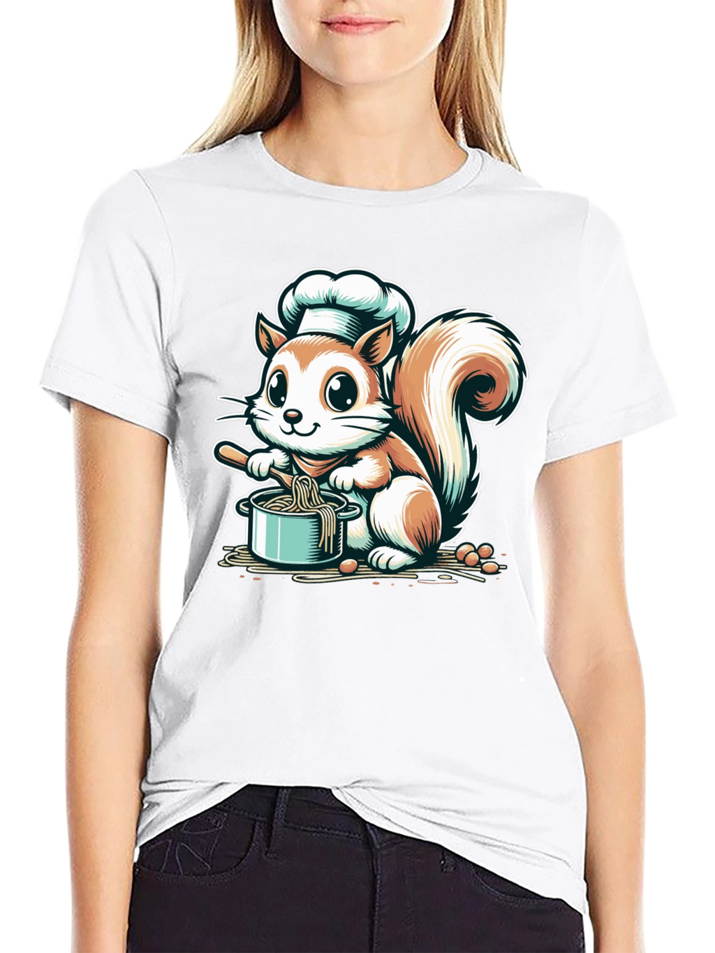 Chef Squirrel Graphic Tee - Cute Cooking T-Shirt