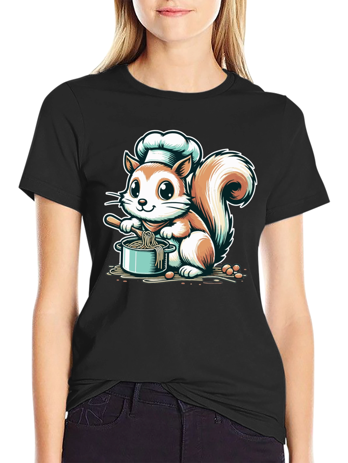 Chef Squirrel Graphic Tee - Cute Cooking T-Shirt