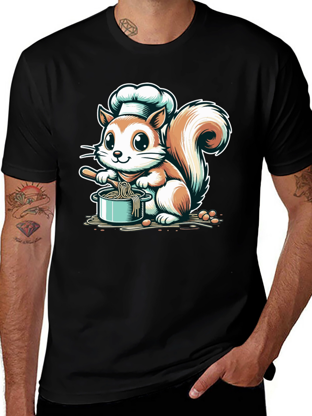 Chef Squirrel Graphic Tee - Cute Cooking T-Shirt