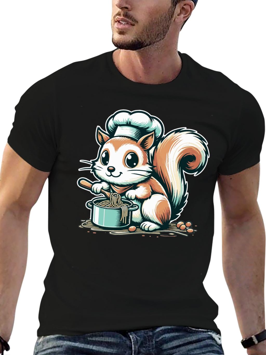 Chef Squirrel Graphic Tee - Cute Cooking T-Shirt