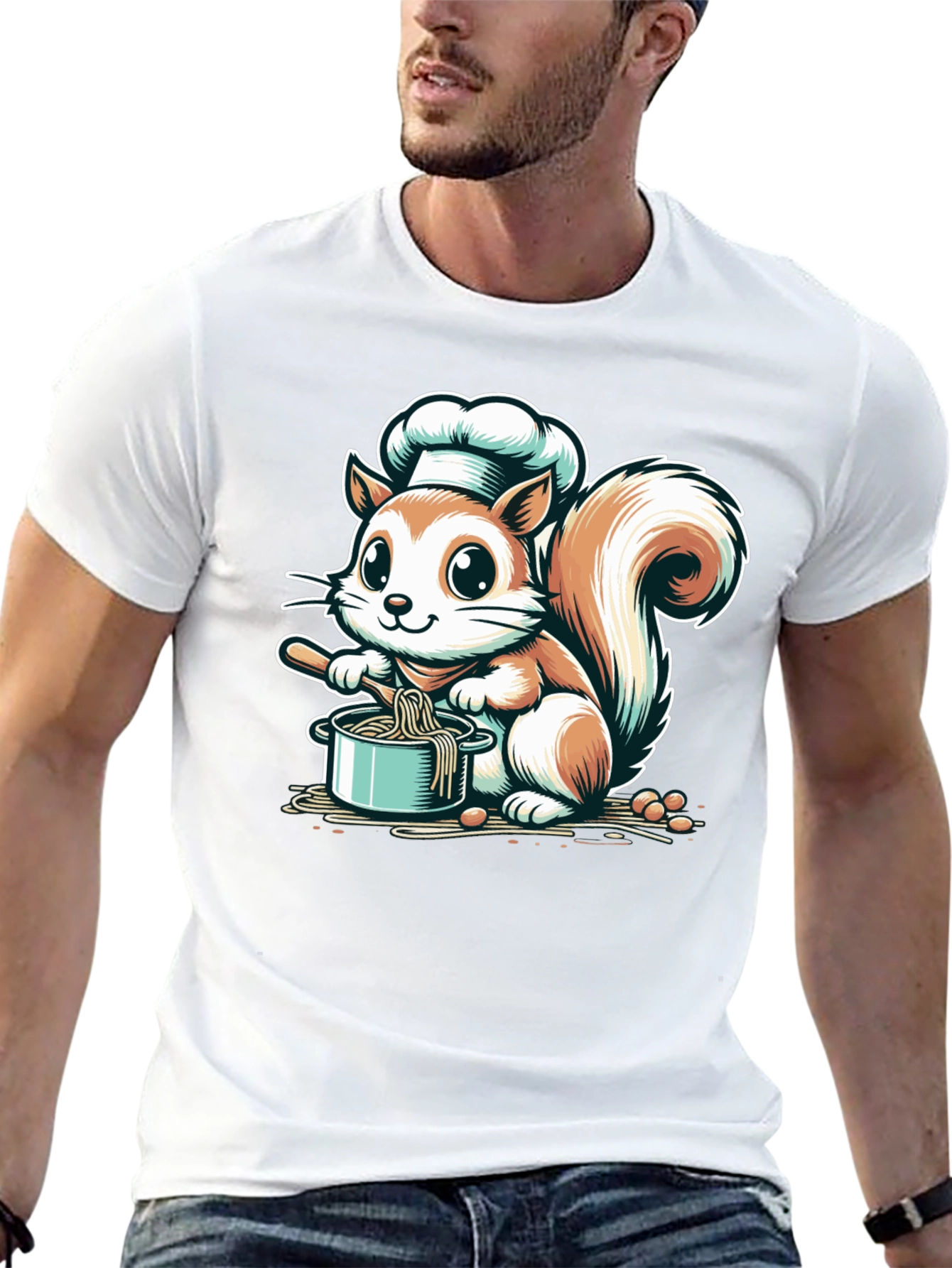 Chef Squirrel Graphic Tee - Cute Cooking T-Shirt