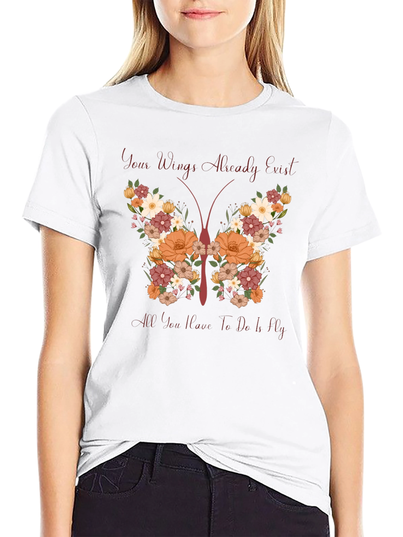 Floral Butterfly Wings T-Shirt