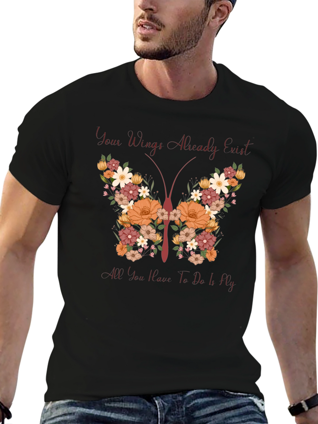 Floral Butterfly Wings T-Shirt