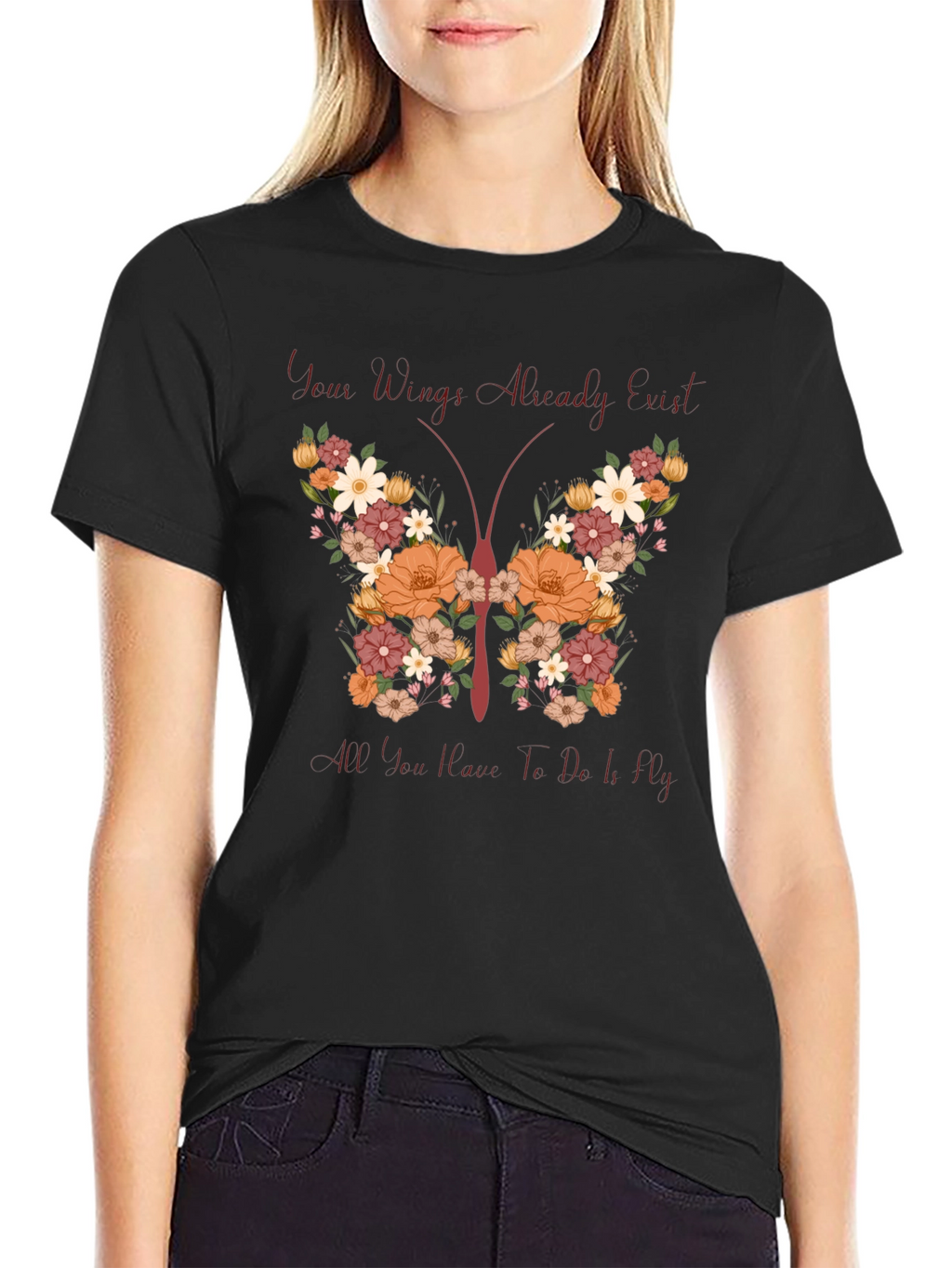 Floral Butterfly Wings T-Shirt