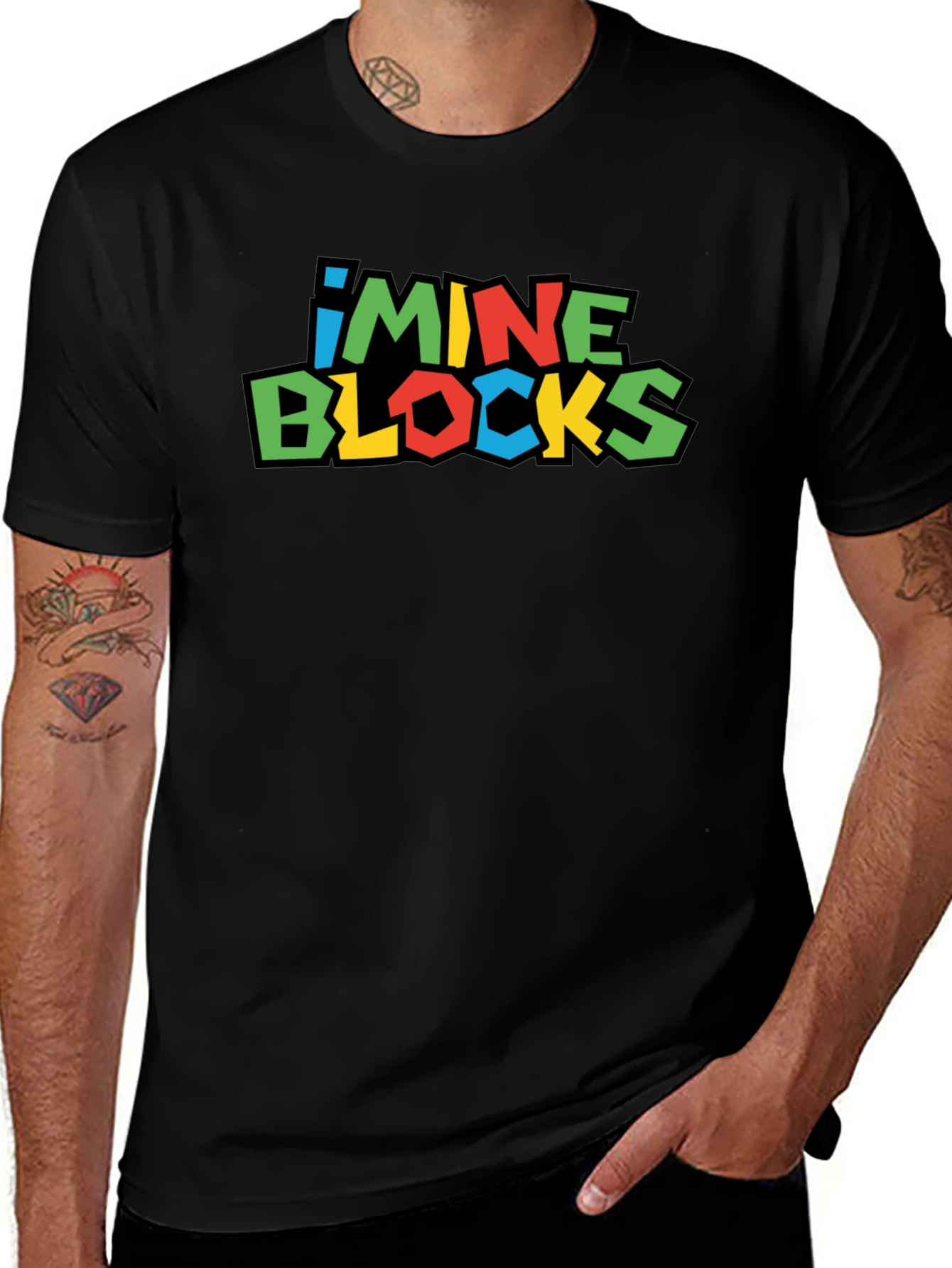 I Mine Blocks Black T-Shirt