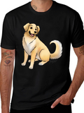 Dog Graphic Tee - Black Cotton T-Shirt