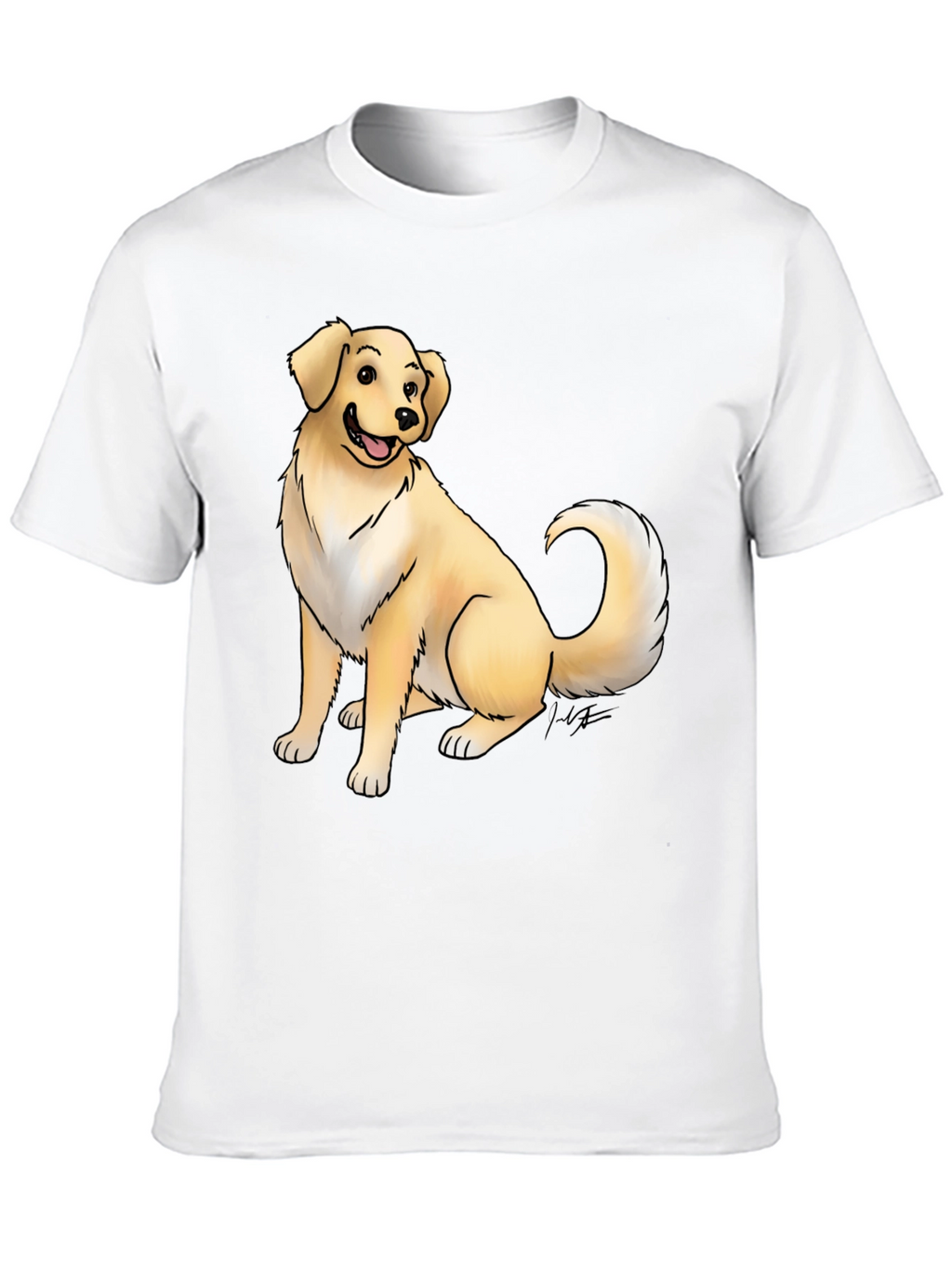 Dog Graphic Tee - Black Cotton T-Shirt