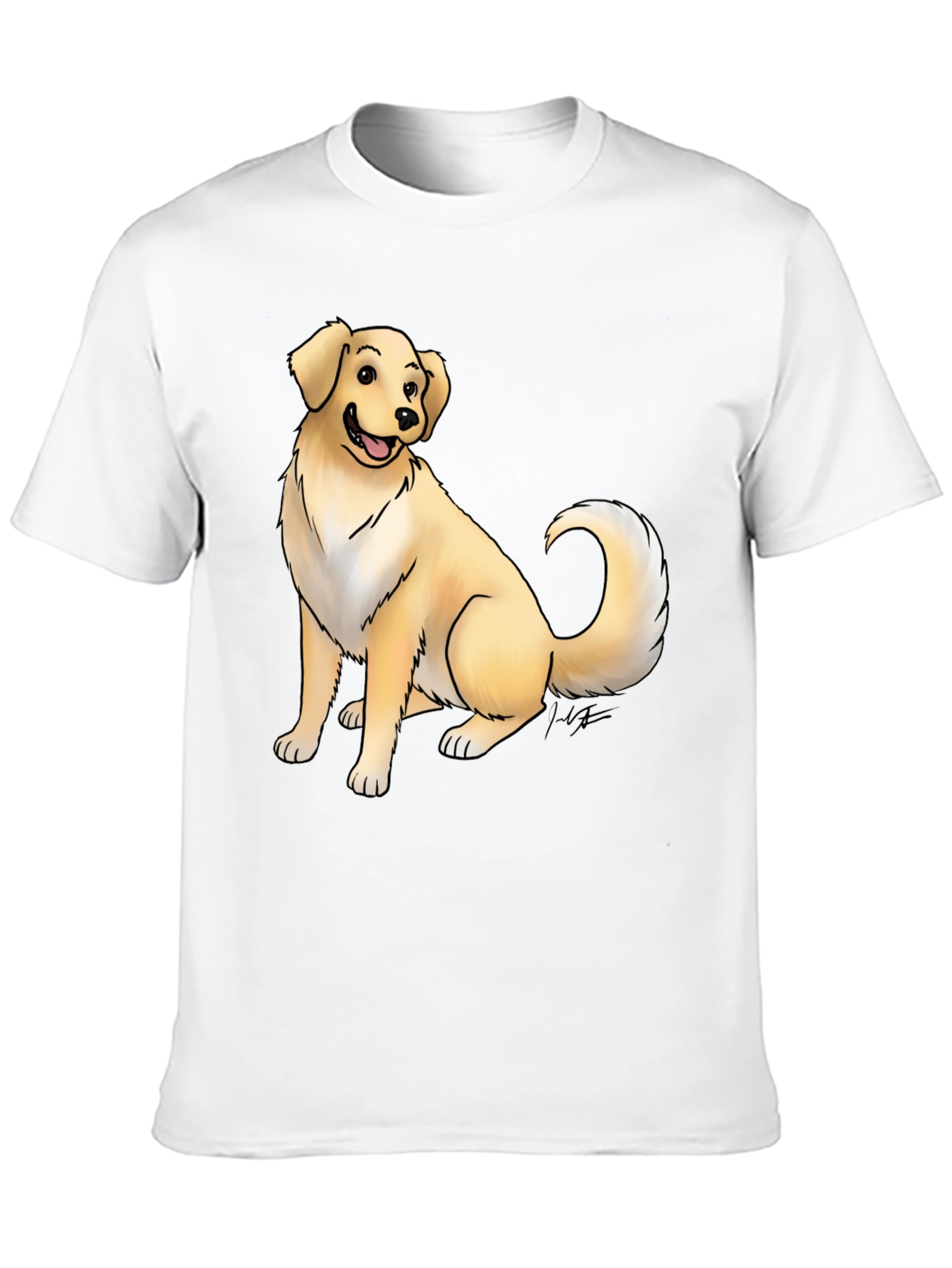 Dog Graphic Tee - Black Cotton T-Shirt