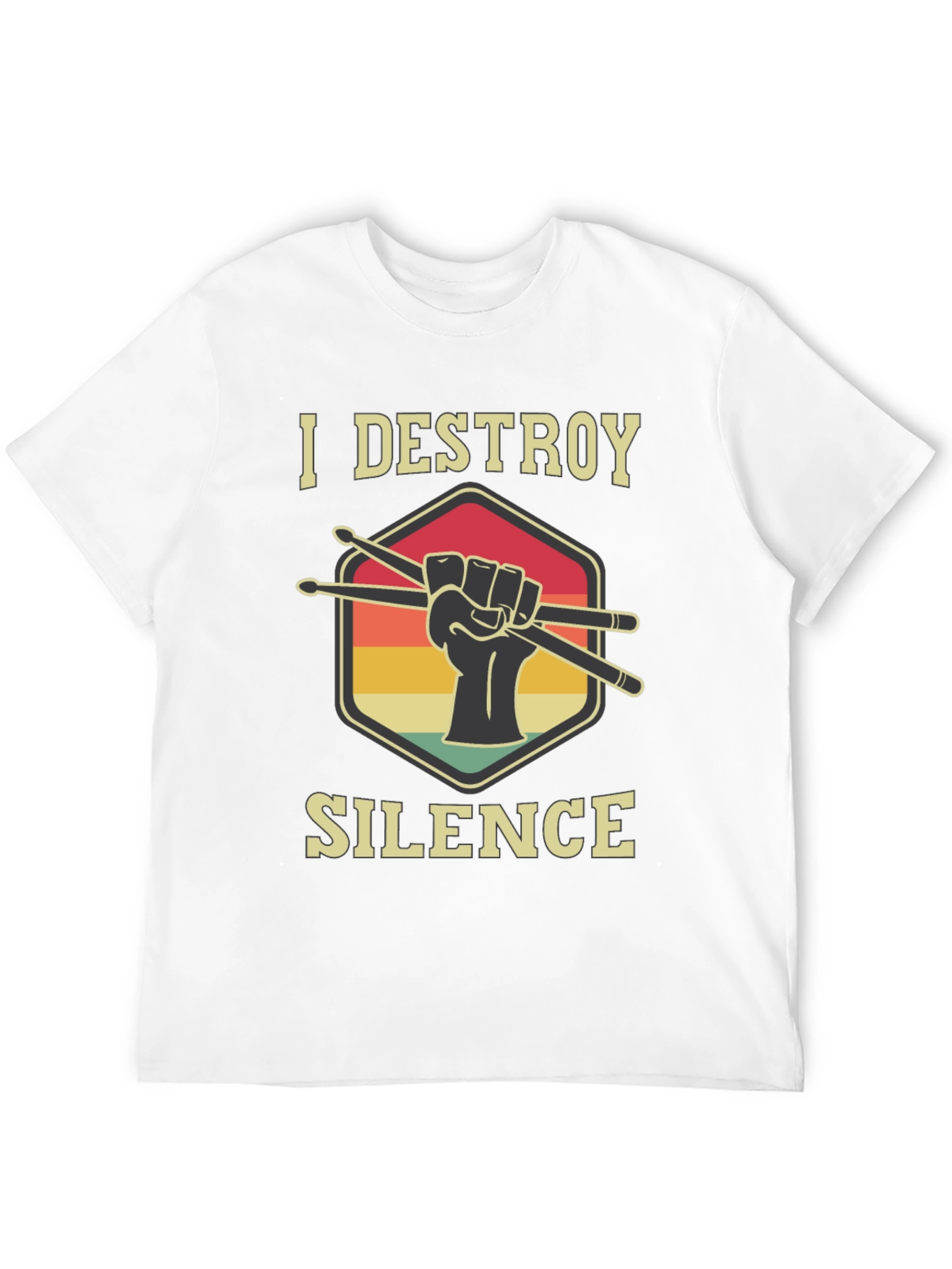 I Destroy Silence Drummer T-Shirt - Music Lover Tee