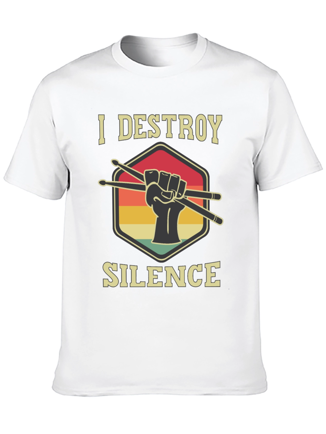 I Destroy Silence Drummer T-Shirt - Music Lover Tee