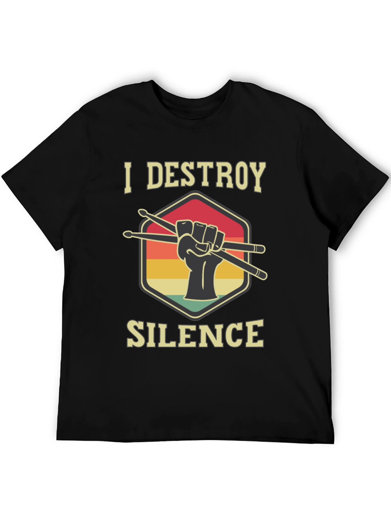 I Destroy Silence Drummer T-Shirt - Music Lover Tee