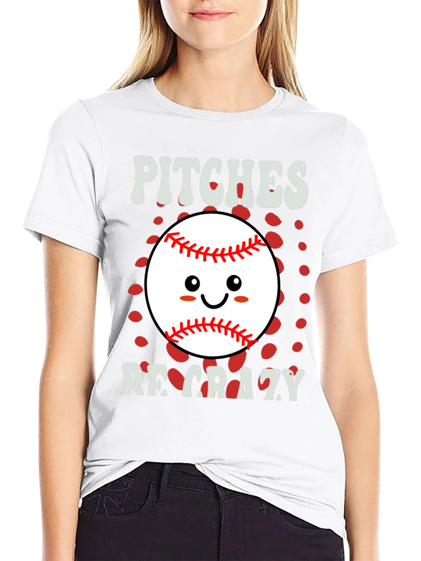 Pitches Be Crazy Baseball Graphic T-Shirt