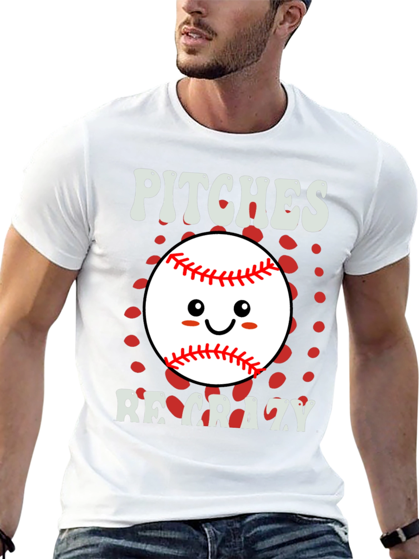 Pitches Be Crazy Baseball Graphic T-Shirt