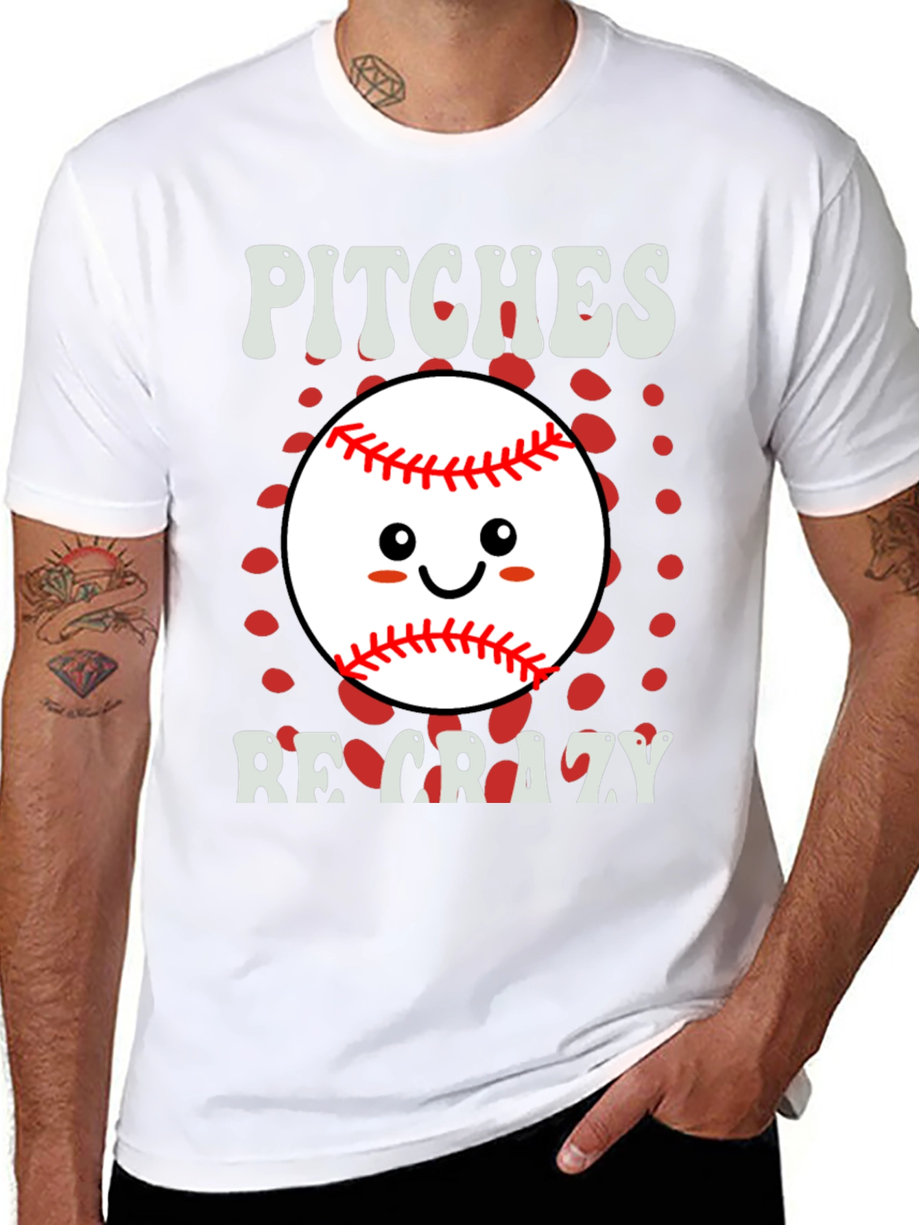 Pitches Be Crazy Baseball Graphic T-Shirt