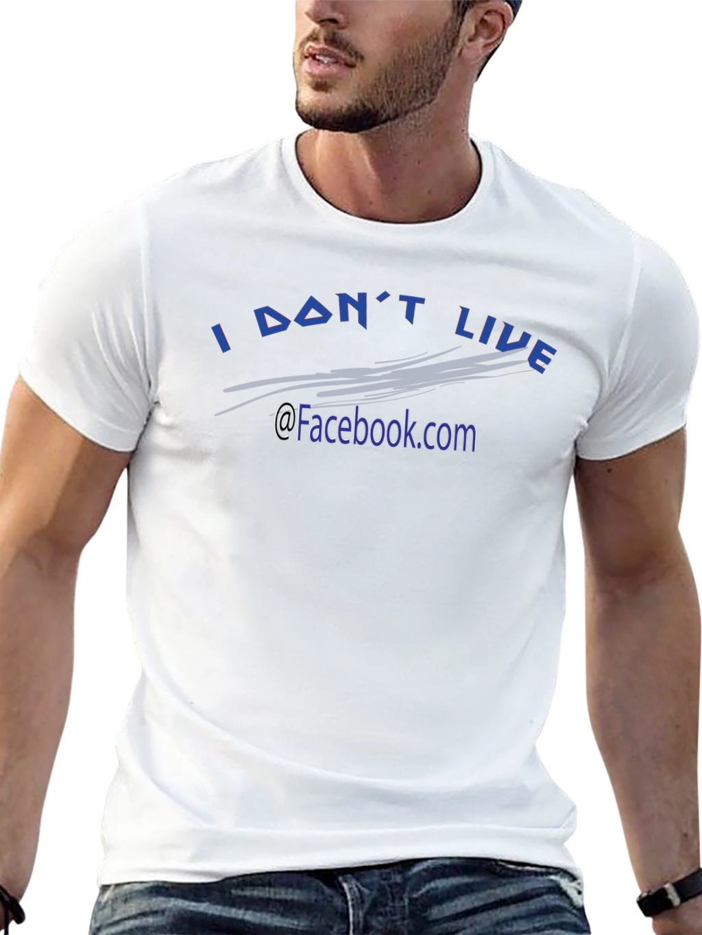 I Dont Live @Facebook.com Black Tee