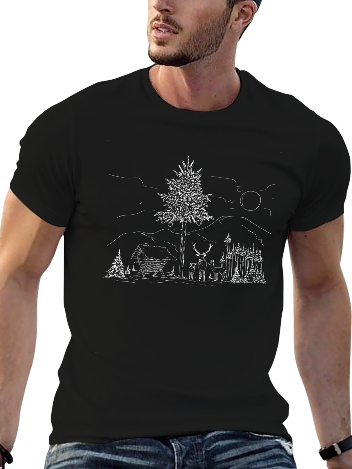 Christmas Deer Forest T-Shirt