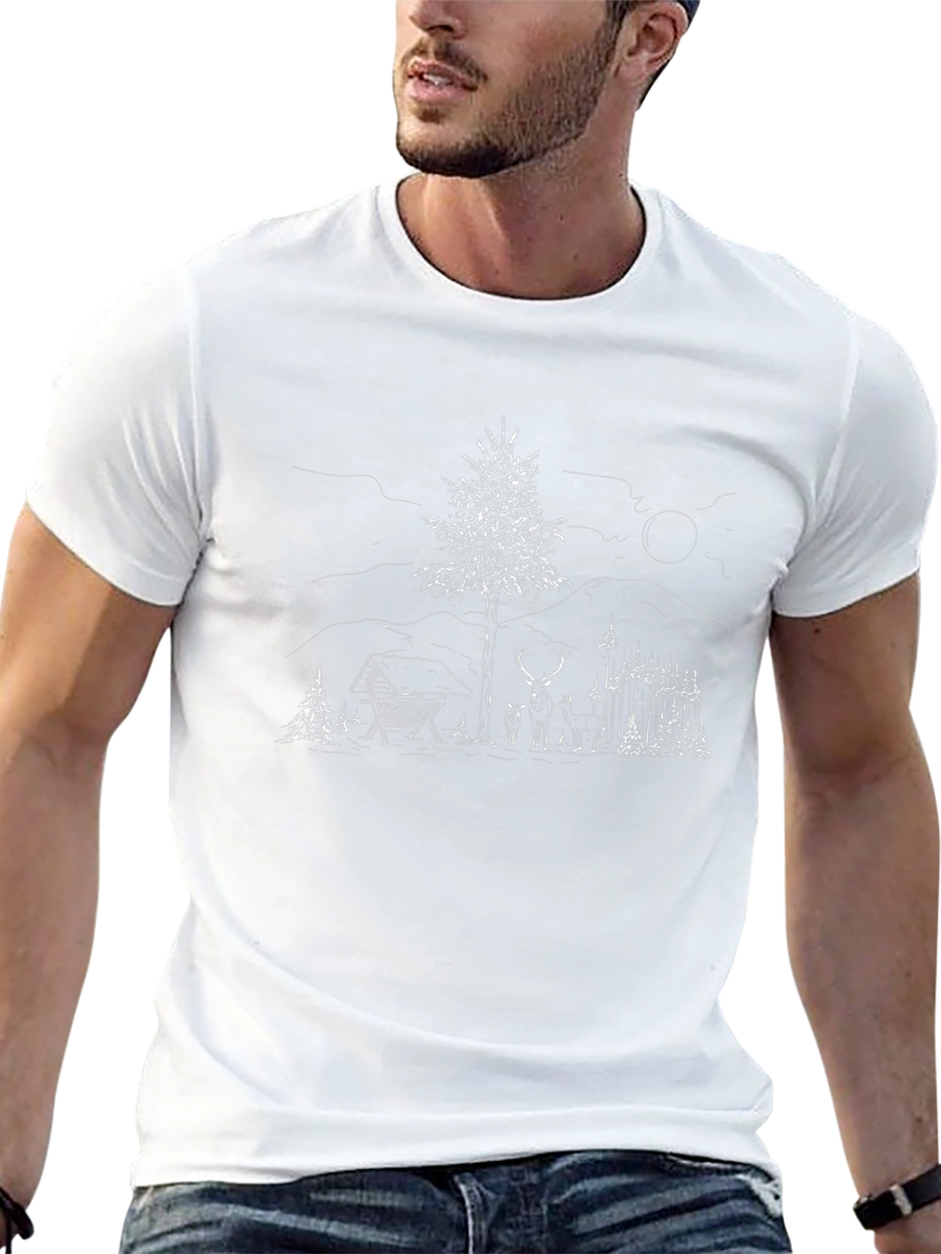 Christmas Deer Forest T-Shirt