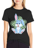 Cute Bunny Graphic Tee - Soft Cotton Comfort