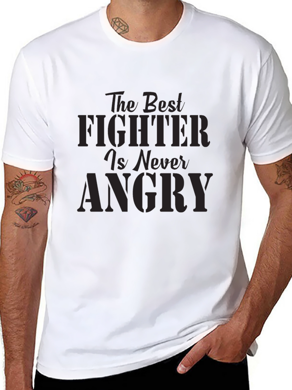 The Best Fighter is Never Angry Graphic Tee