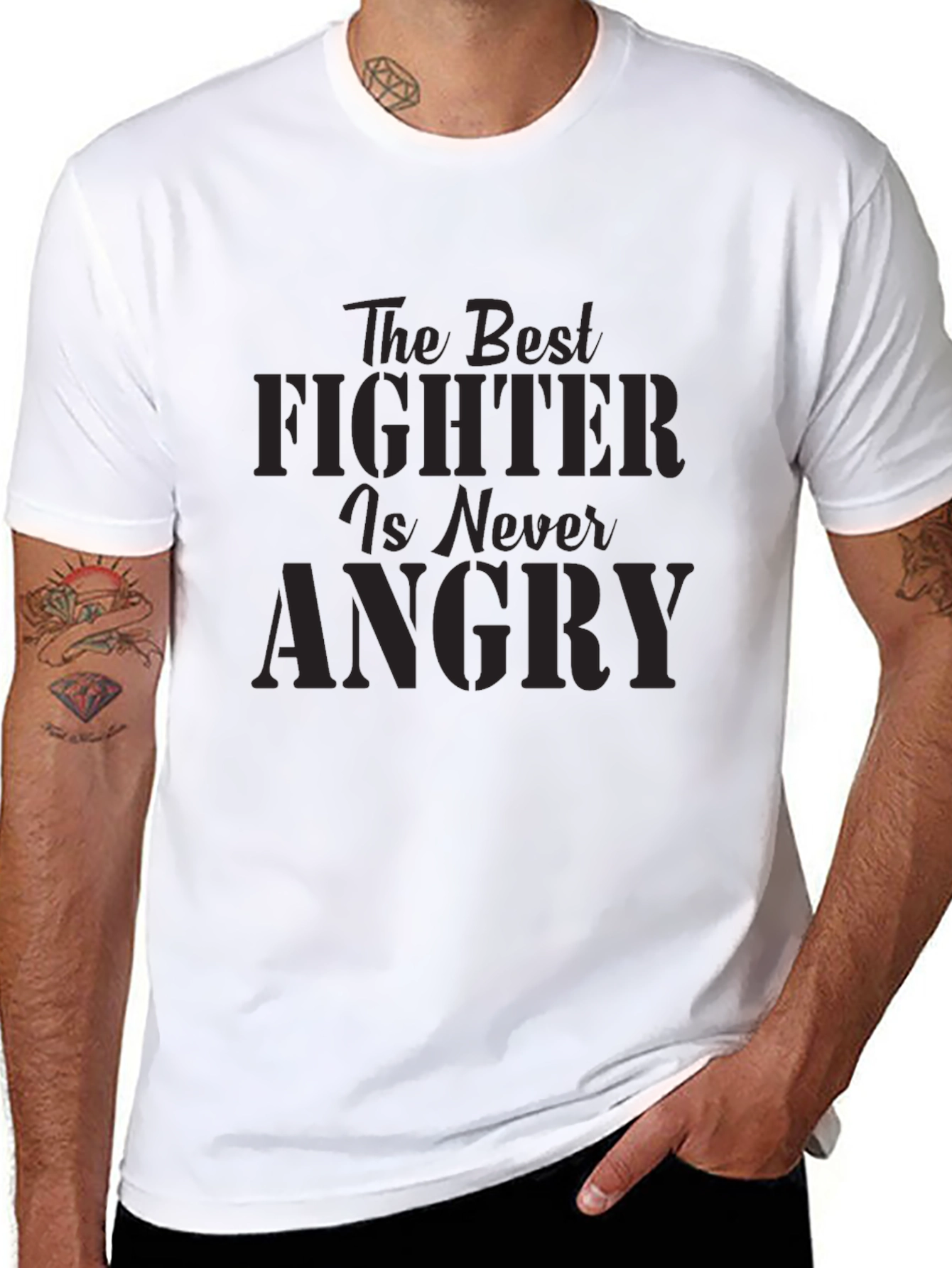 The Best Fighter is Never Angry Graphic Tee