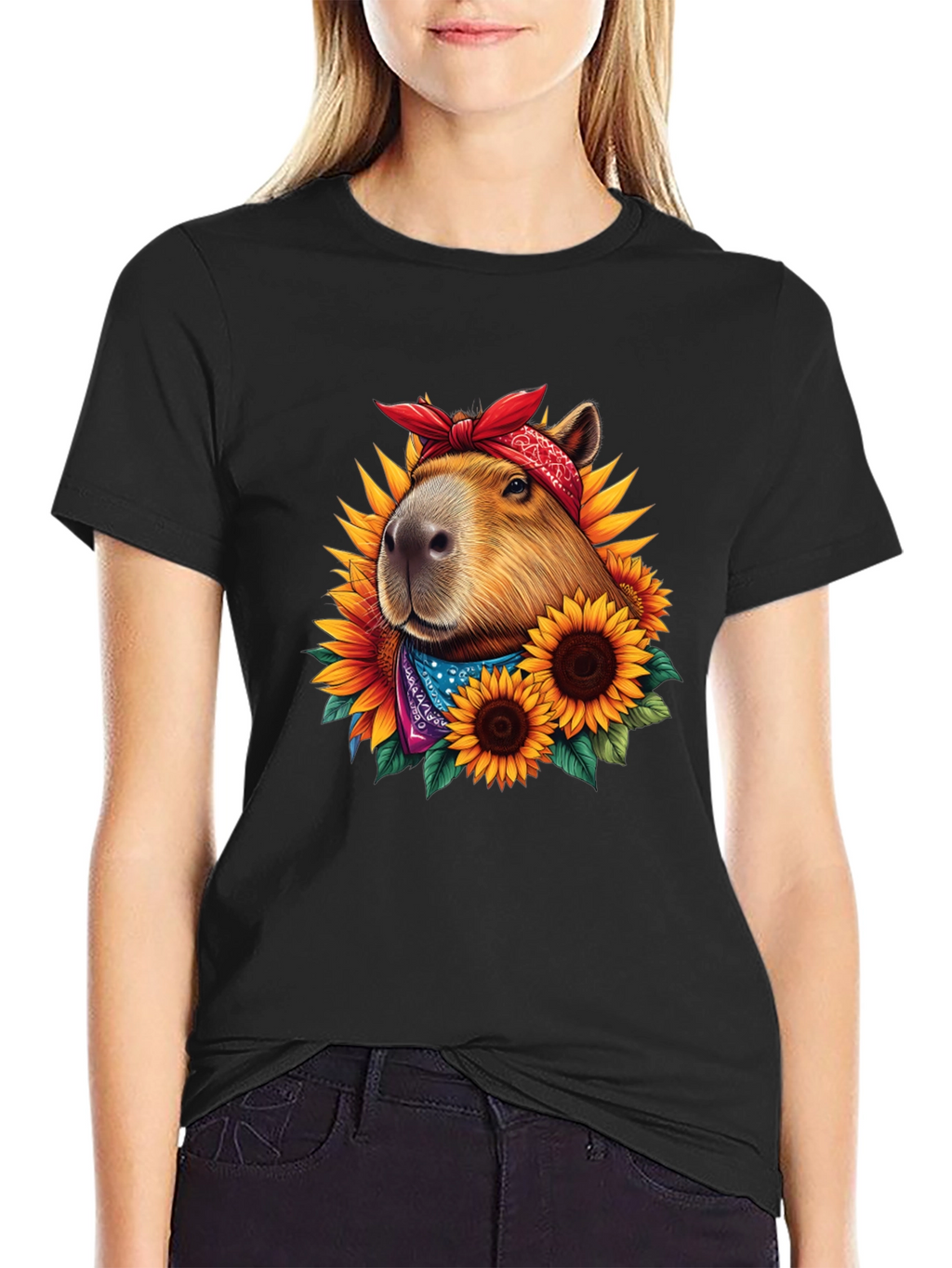Capybara Sunflower T-Shirt