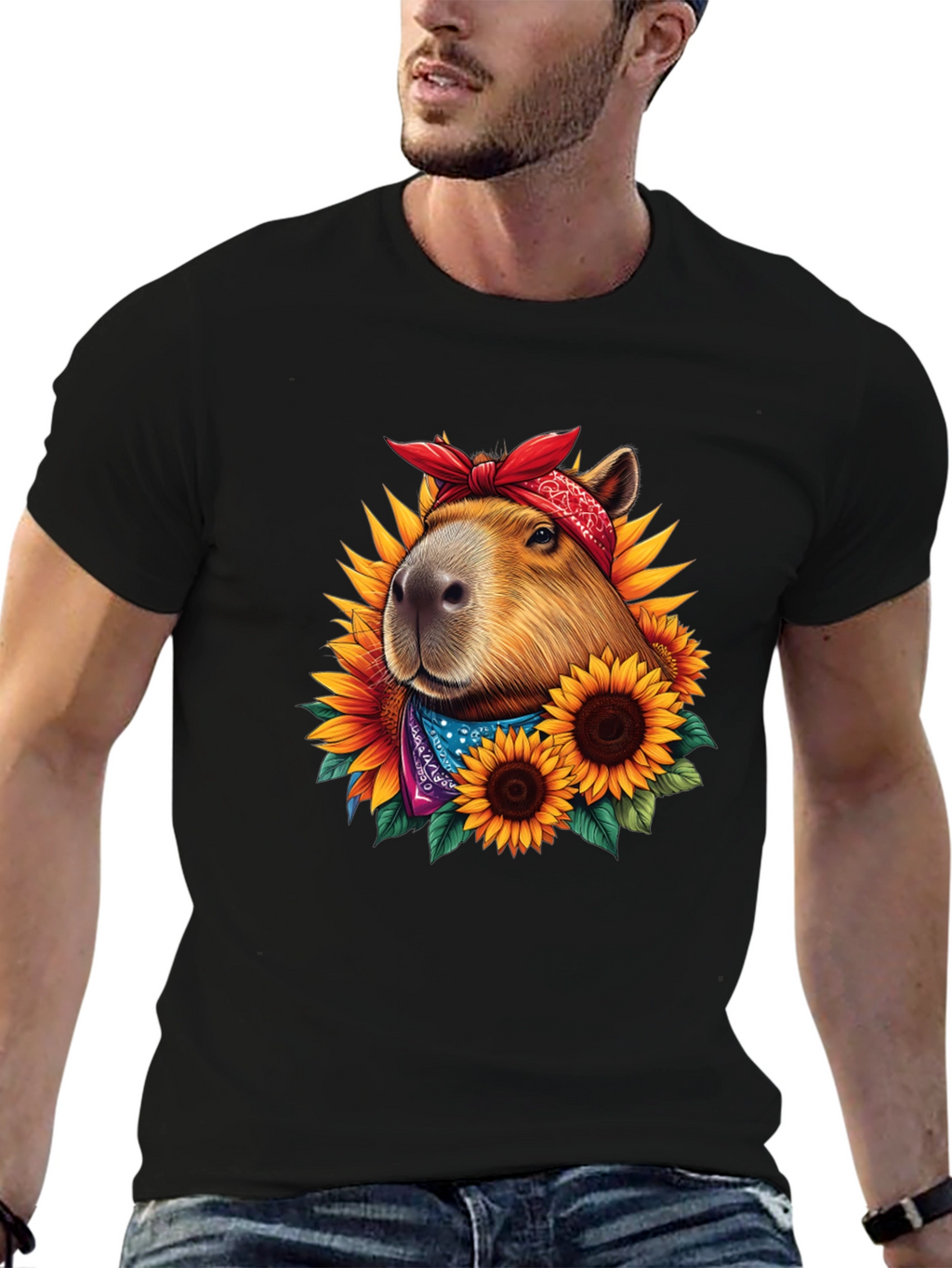 Capybara Sunflower T-Shirt