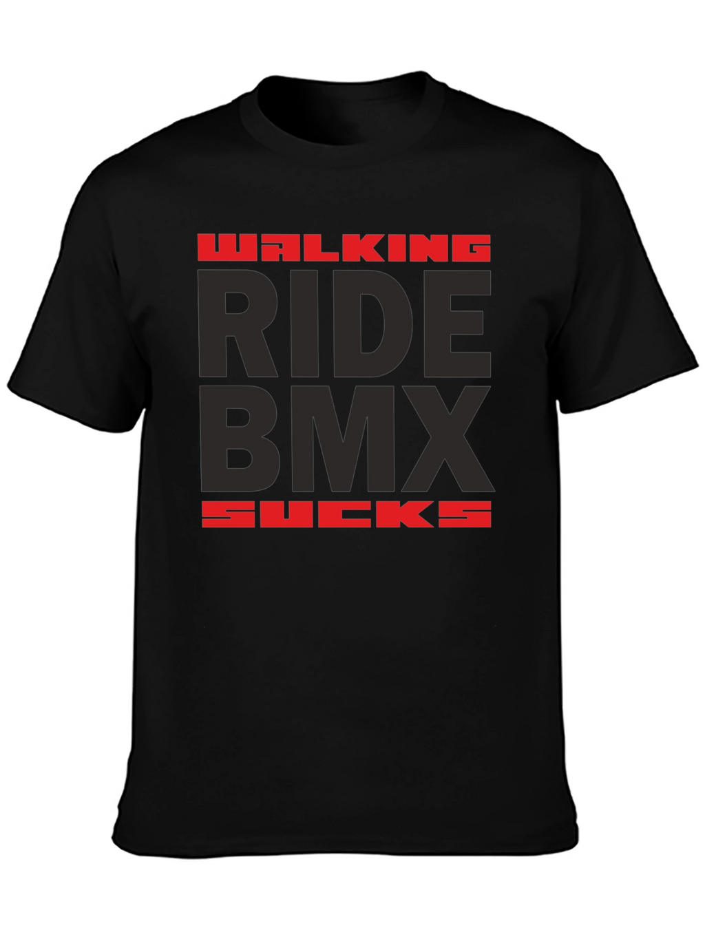 Walking Ride BMX Sucks Graphic Tee - Black
